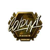 Sticker | COLDYY1 (Gold) | London 2018