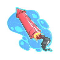 Sticker | Big Red Rocket (Glitter)