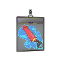 Sticker Slab | Big Red Rocket (Glitter)
