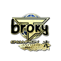 Sticker | broky (Gold, Champion) | Antwerp 2022